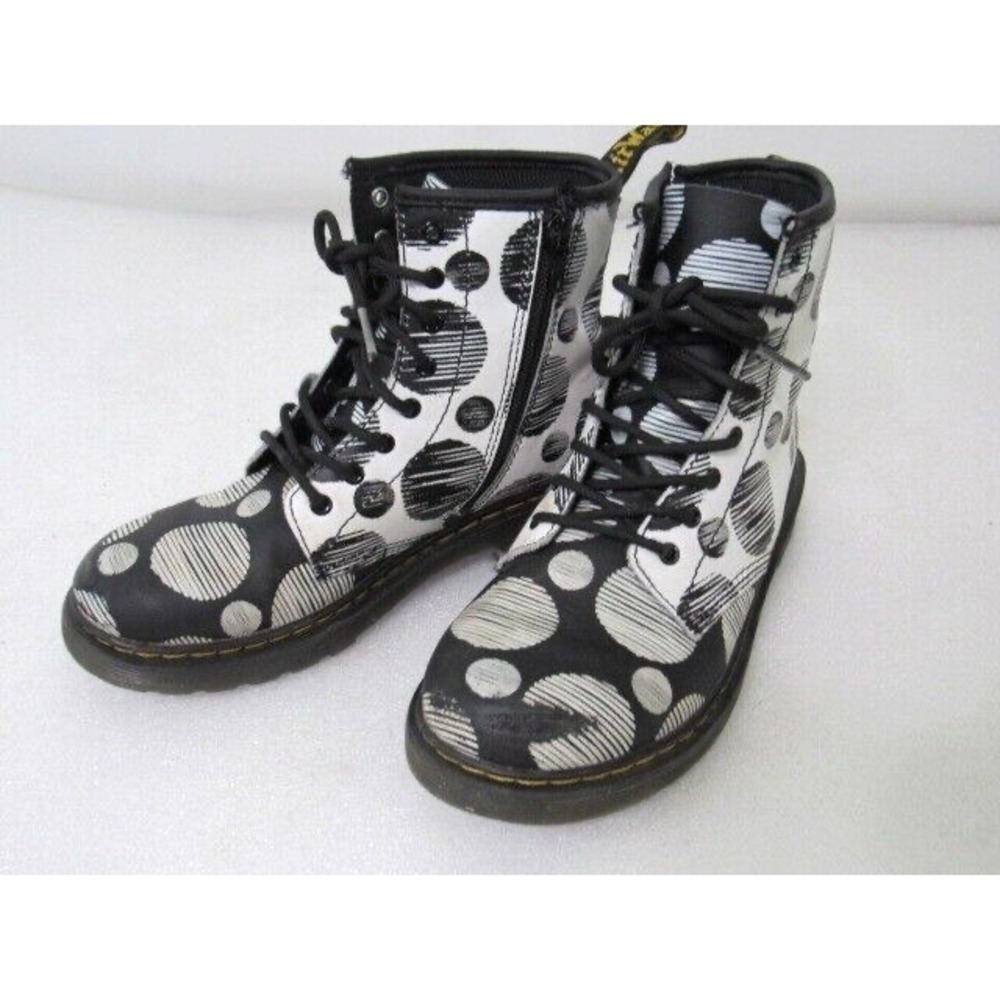 Dr Martens Boots Size US 5 EU 36 1460 J Black White Polka Dot K Hydro - Picture 2 of 10